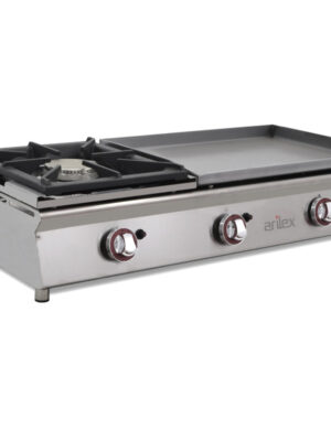 Plancha a gas 60 cm en acero laminado 6 mm + fogón 6 Kw ARILEX 100PGLFN
