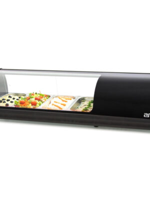 Vitrina refrigerada de tapas ARILEX PLACA LISA capacidad 4-GN1/3 color negro 4VTL-NE