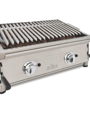 Barbacoa a gas 70 cm piedra volcánica ARILEX con parrilla pavonada regulable en 3 alturas 70BAR