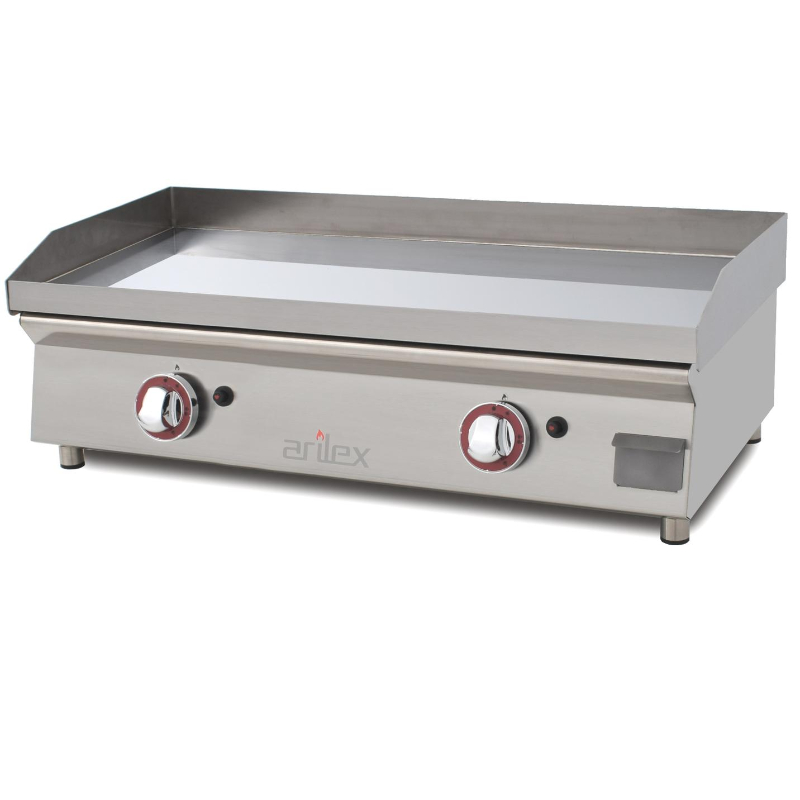 Plancha a gas 80 cm ARILEX en acero 15 mm con baño cromo duro 80PGCN