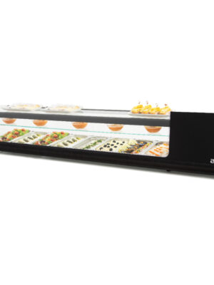 Vitrina refrigerada de tapas ARILEX 8 bandejas 3 pisos GN1/3 color negro 6VTG-NE TRIPLE