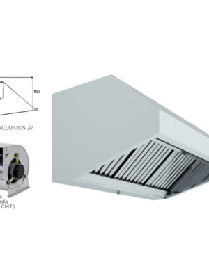 Campana Mural Snack Fondo 800 CON TURBINA de 1000x800x700h mm AVEIRO A10080CMT