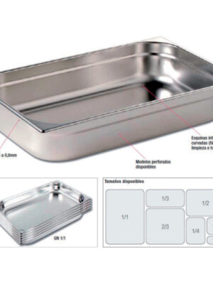 Cubetas Gastronorm Acero Inoxidable de GN1/3-40 PEKIN GNCH22