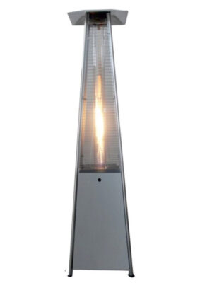 Estufa terraza Piramidal color negro a gas propano 13 kW FLAMME PIRAMIDE PLATA altura 2,27 cm
