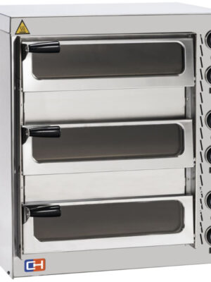 Horno Eléctrico de Pizza Compacto 2 pizza diámetro 35 cm AVEIRO FP52PV con puerta de cristal