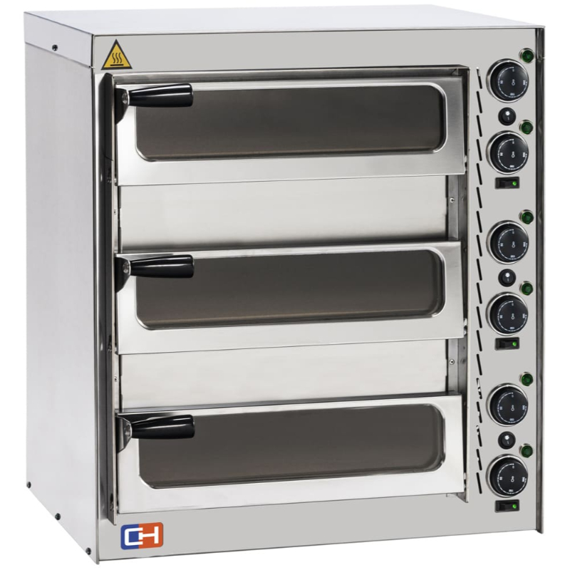 Horno Eléctrico de Pizza Compacto 2 pizza diámetro 35 cm AVEIRO FP52PV con puerta de cristal