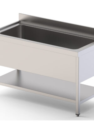 Fregadero Gran Capacidad Acero Inoxidable 1 Cuba Fondo 700 Con Mueble Con Estante 1400x700x850h mm IS1714C1HCS1