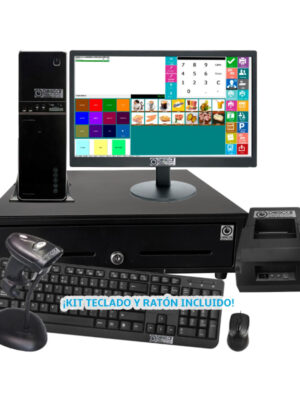 Sistema TPV Modular NO Táctil: TPV Modular+Cajón Portamonedas+Impresora de Tickets 58mm +Teclado+Ratón Versión Básica Comercio MC5058B-C