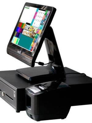 Sistema TPV Compacto Táctil resistiva: TPV Compacto+Cajón Portamonedas+Impresora de Tickets 58mm Versión Básica Comercio MC90+58B-C