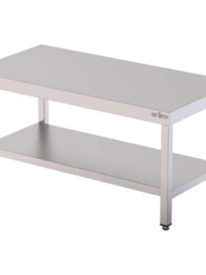 Mesa Central Baja acero inoxidable AISI 304 con estante 700x600x600 mm