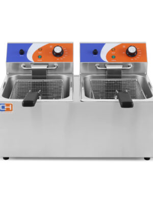 Freidora Eléctrica 8+8 litros SIN Grifo de 550 x420 x340h mm PEKIN EF-8L-2