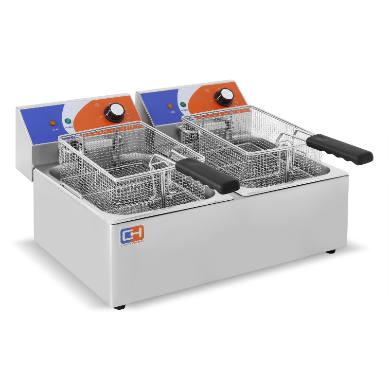 Freidora Eléctrica 6+6 litros SIN Grifo de 550 x420 x290h mm PEKIN EF-6L-2 - Imagen 7