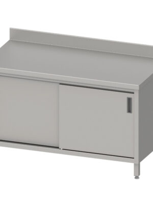 Mesa Mural acero inoxidable AISI 201 con puertas correderas 1400x700x850 mm MMPC147 Línea Varsovia