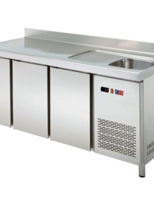 Mesa Snack Refrigerada con fregadero 3 puertas Fondo 600 de 2017 x600 x850h mm CORDOBA MRCH-200F