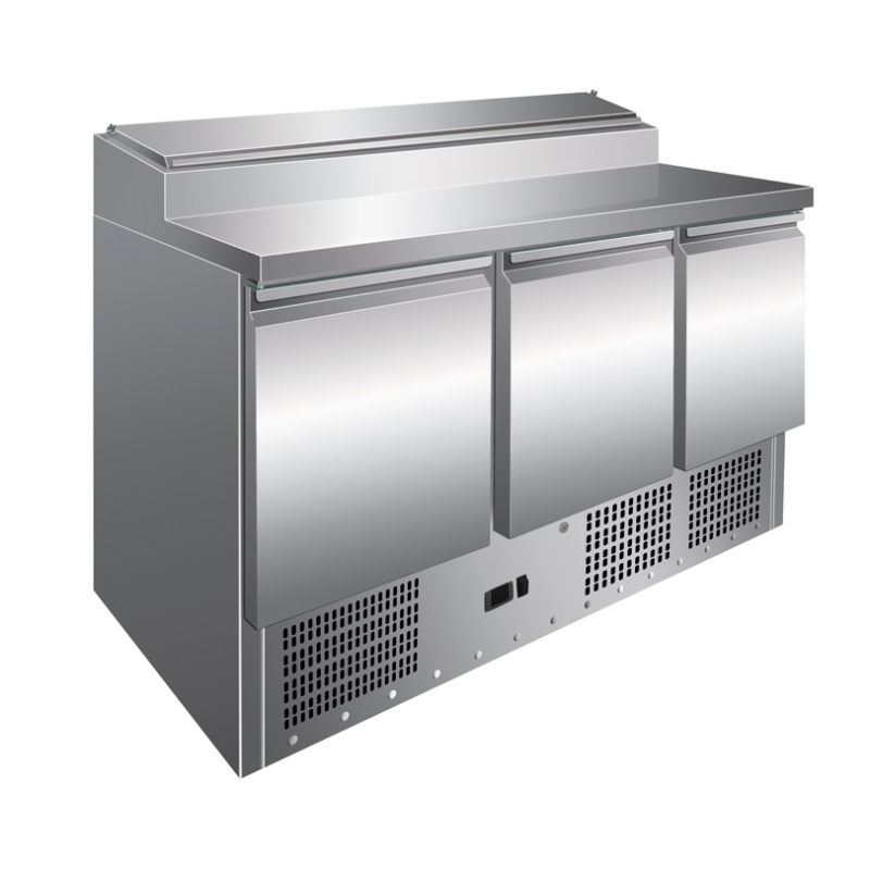 Mesa GN1/1 3 Puertas Preparación Ensaladas de 1365 x700 x1010h mm PEKIN PS300