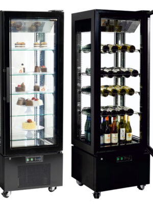 Armario Refrigerado Ventilado Total 4 Caras de Cristal con 5 estantes 650X650X1950h mm Línea VIBORG UPD400-C