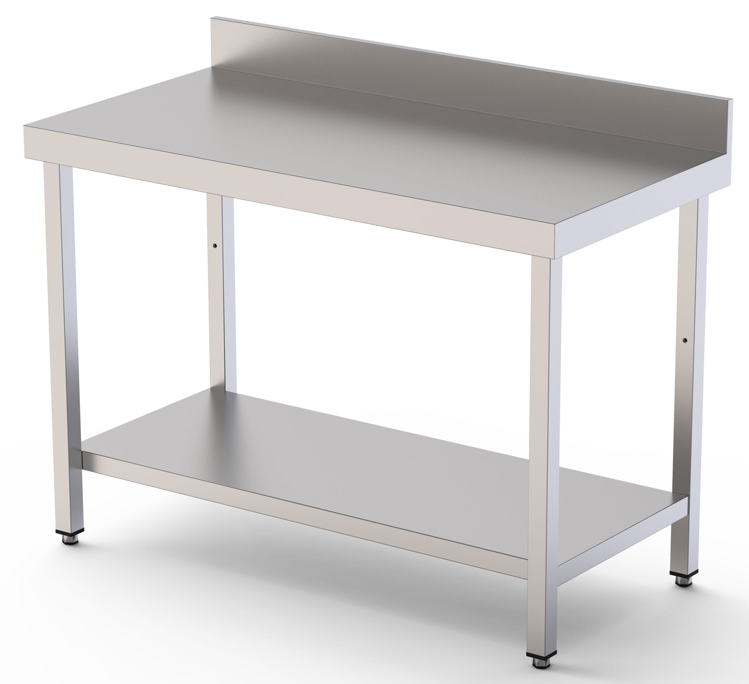Mesa de Trabajo Acero inoxidable Mural Con 1 Estante 900x700x850h mm WTW170090S1
