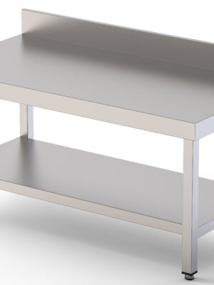 Mesa de Trabajo Acero Inoxidable Baja Mural Con 1 Estante 2600x700x600h mm WTW270260S1