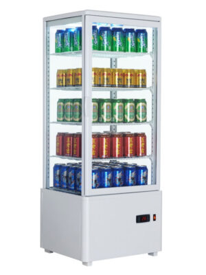 Expositor Refrigerado 4 Caras 98 litros Blanco de 447x400x1199h mm Línea Pekín XC98L-B