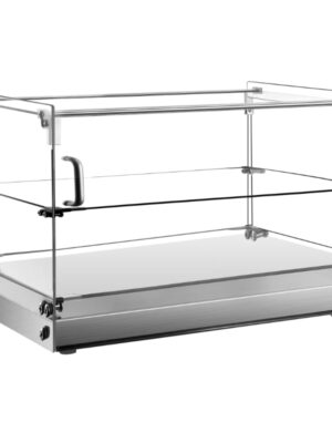 Vitrina Neutra Expositora 2 pisos base inoxidable 555x361x368h mm Línea Pekín XCZ-50L