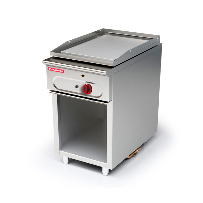 Plancha (Fry top) modular 900 con soporte 1 fuego gas HD lisa