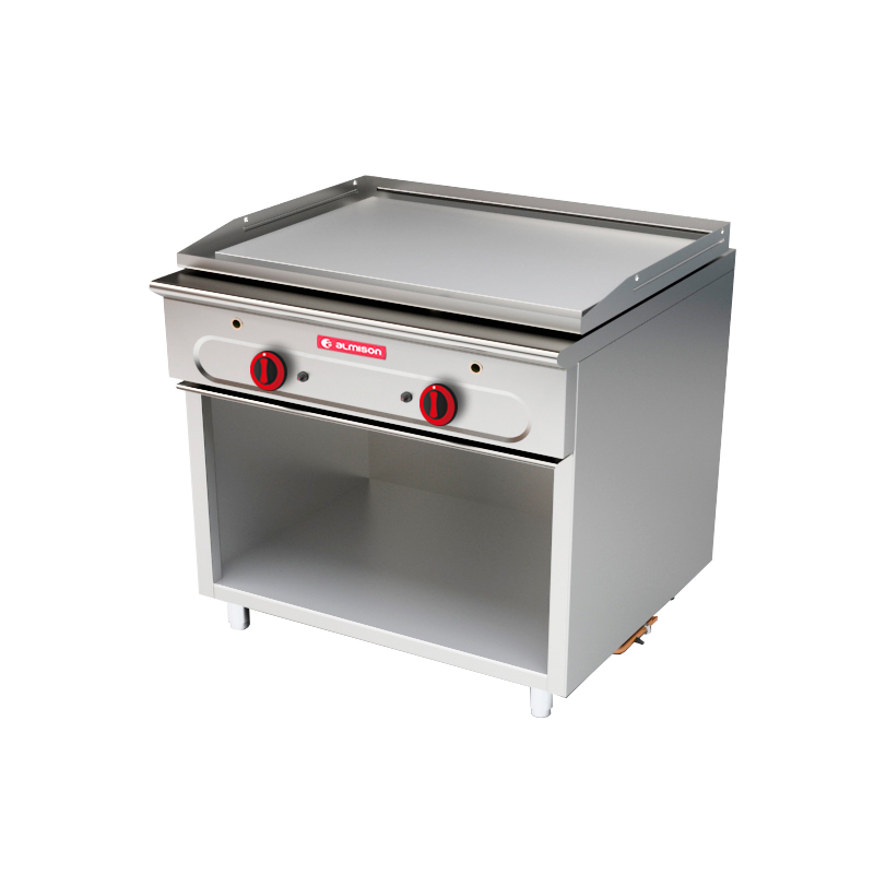 Plancha (Fry top) modular 750 con soporte 2 fuegos gas CD lisa