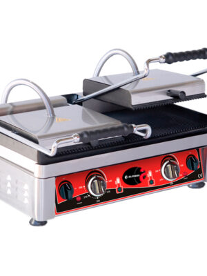 Grill sobremesa eléctrico estriado 3,5kW doble