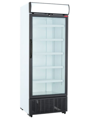 Armario expositor alta capacidad 1 puerta cristal blanco