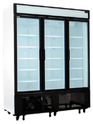 Armario expositor alta capacidad 3 puerta cristal blanco