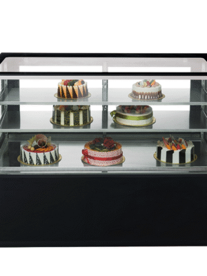 Vitrina Pastelera Refrigerada 120 cm Negra CL-120 – Cristal Recto