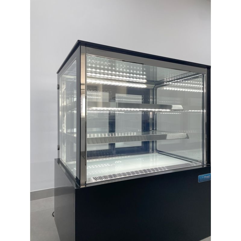 Vitrina Pastelera Refrigerada 120 cm Cristal Recto Negro Unifrost HGP120BK – 316 Litros - Imagen 3