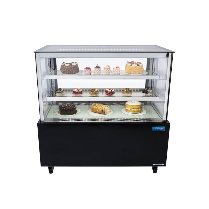 Vitrina Pastelera Refrigerada 120 cm Cristal Recto Negro Unifrost HGP120BK – 316 Litros