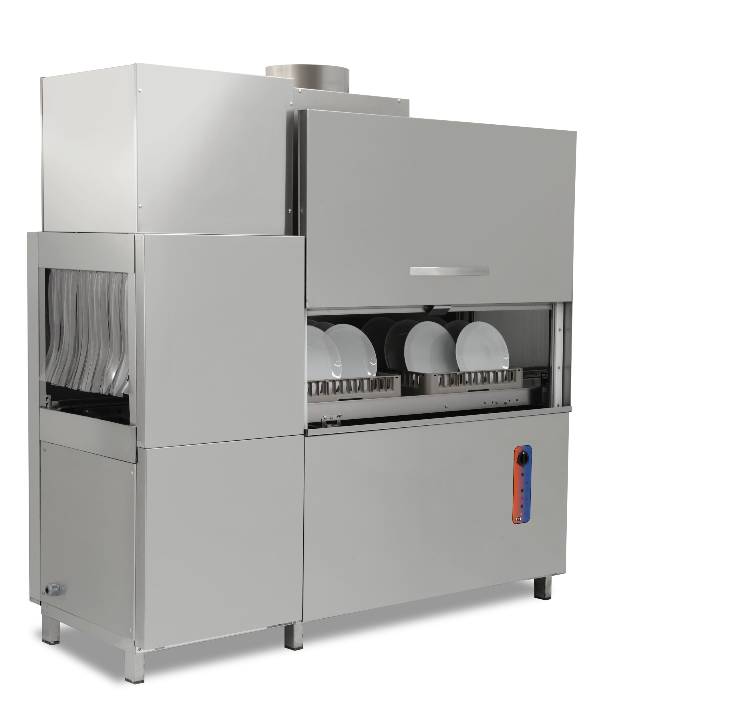 Túnel de lavado cesta 50x50 cm LAVADO + SECADO 125/200 cestas/hora Línea Estambul EMP2000SOLL(Entrada Cestas por la Izquierda)