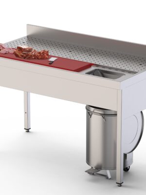 Mesa Preparación de Alimentos Acero Inoxidable Fondo 700 Con Mueble 1400x700x850h mm IS1714FPFS0