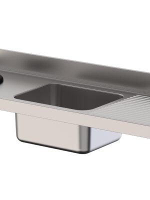 Fregadero Acero Inoxidable 1 Cuba Derecha Con Aro Desbarazado Fondo 600 Sin Mueble 1400x600x300h mm IS1614LWH10