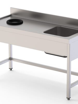 Fregadero Acero Inoxidable 1 Cuba Derecha Con Aro Desbarazado Fondo 700 Con Mueble 1800x700x850h mm IS1718LWHS0