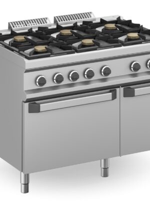 Cocina a gas 6 fuegos 6x5,5 Kw con Horno a Gas MFB711AFGXS MAGISTRA PLUS 700
