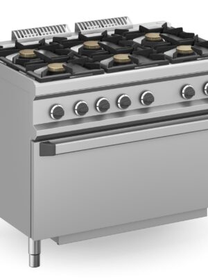 Cocina a gas 6 fuegos 6x7 Kw con Horno EXTRA GRANDE a Gas MFB711FGMXL MAGISTRA PLUS 700