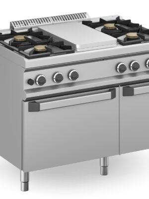 Cocina a gas 4 fuegos 4x7 Kw  y Plancha Central 5,5Kw con Horno a Gas MFB711MFG4XL MAGISTRA PLUS 700