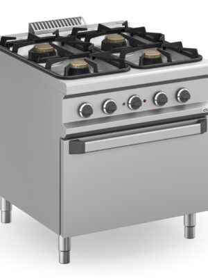 Cocina a gas 4 fuegos 4x5,5 kW con Horno Eléctrico MFB98FEXXS MAGISTRA PLUS 900