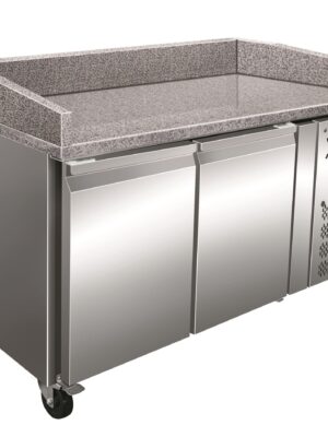 Mesa Euronorm 2 Puertas Preparación Pizzas con Encimera de Granito de 1515 x800 x1000h mmPEKIN PZ2600TN