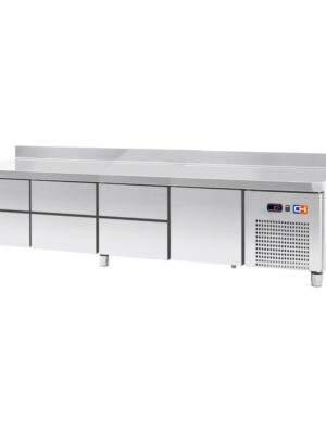 Mesa Baja con 6 cajones GN1/1-100 + 1 Cajón GN1/1-300 Refrigerada Fondo 700 de 2242 x700 x600h mm CORDOBA TRCHB-225-6