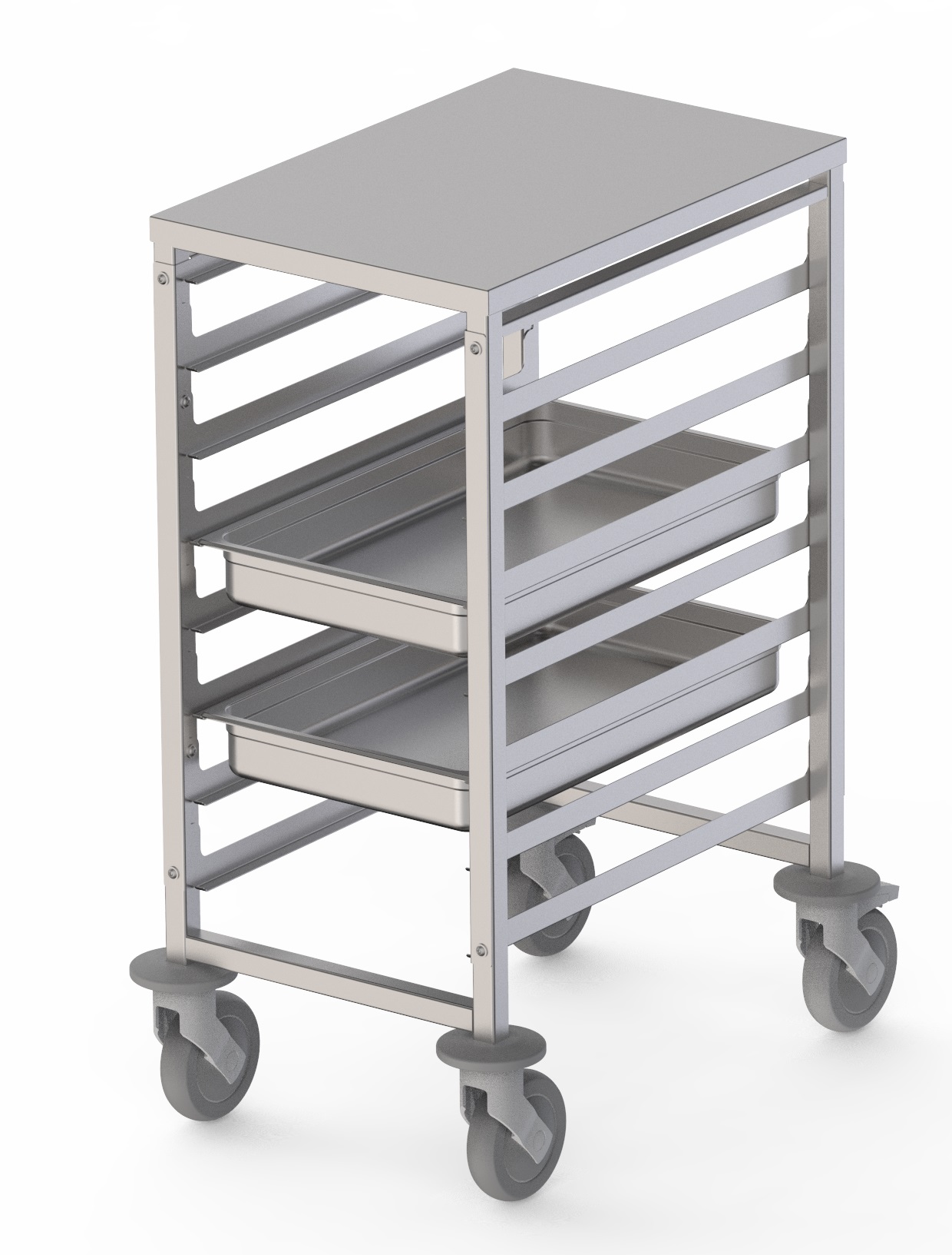 Carro Bandejero Acero Inoxidable Para 8 Bandejas GN1/1 460x640x900h mm TT08NGN1100