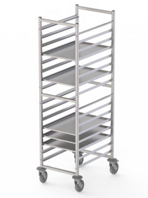 Carro Bandejero Acero Inoxidable Para 16 Bandejas 600x400h mm 537x700x1700h mm TT16N600400