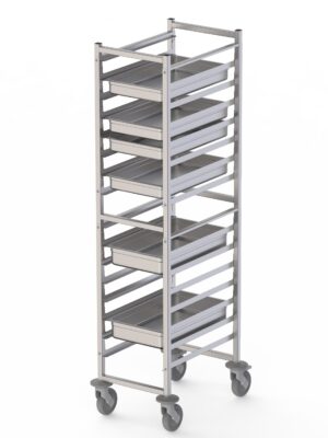 Carro Bandejero Acero Inoxidable Para 16 Bandejas GN1/1 460x640x1700h mm TT16NGN1100